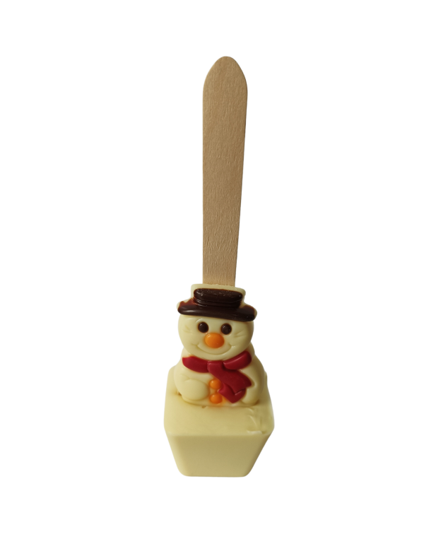 Chocolade lepel Wit - Sneeuwpop Chocolade lepel Wit - Sneeuwpop